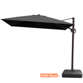 Pellebant 11x9ft Aluminum Crank Cantilever Patio Umbrella with Base